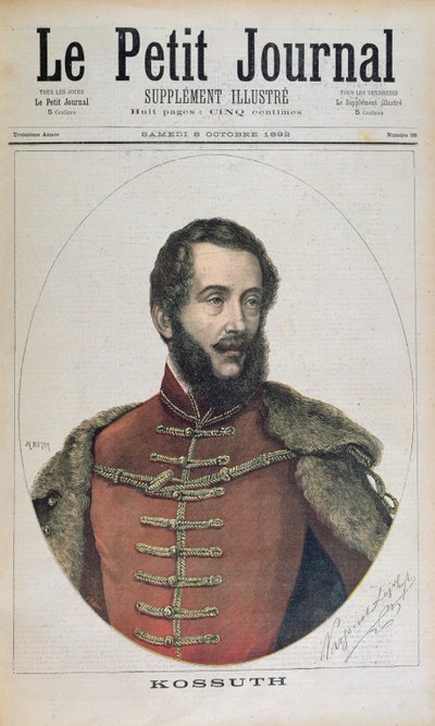 Portrait of Lajos Kossuth from the front cover of 